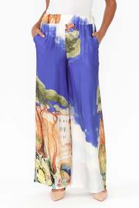 La Strada: Persephone Cobalt Vista Wide Leg Pants