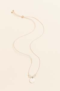 Sara Clear Beaded Disc Necklace