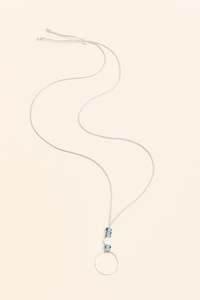 Missy Silver Beaded Ring Pendant Necklace