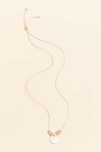 Sara Pink Beaded Disc Necklace