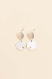 Elsa Silver Heart Disc Earrings