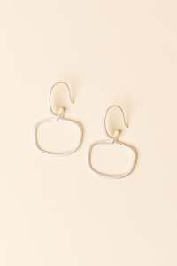 Rancho: Nanga Silver Hoop Hook Earrings