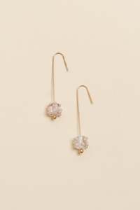 Rancho: Anka Pink Dot Glass Hook Earrings