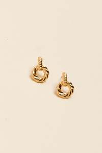 Tiger Tree: Bellae Gold Twisted Hoop Drop Earrings