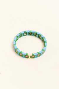 Tiger Tree: Elke Blue Daisy Beaded Bracelet
