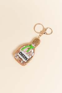 Zoda: Gold Champagne Beaded Keychain