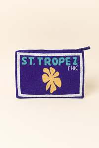 Zoda: Blue St Tropez Beaded Clutch