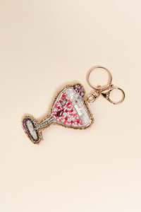 Zoda: Pink Cocktail Beaded Keychain