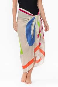 Zoda: Ciao Taupe Check Sarong