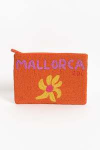 Mallorca Orange Beaded Clutch