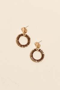 Zoda: Belair Gold Beaded Drop Earrings