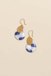 Mattea Blue Abstract Drop Earrings