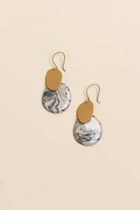 Mattea Grey Marble Drop Earrings