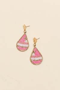 Kamalia Pink Beaded Earrings