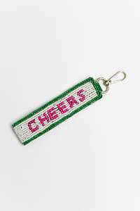 Salute Green Beaded Keychain