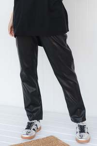 Poppy Black Faux Leather Pants