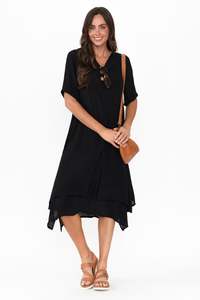 Black Clothing: Nala Black Layers Dress