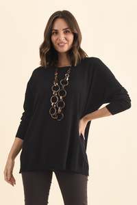 Black Clothing: Tanner Black Knit Jumper