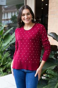 Spot Edit: Louis Burgundy Spot Knit Sweater