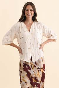 Spot Edit: Mana Ivory Spot Sequin Top