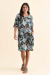 Lilibet Blue Spot Cotton Pocket Dress