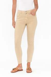 Italian Star: Ellery Beige Cotton Stretch Jeans