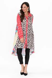 Italian Star: Samantha Pink Leopard Tunic