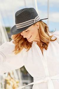 Australian Made Clothing: Belmont Navy Raffia Fedora