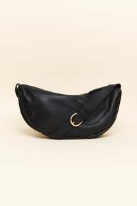 Shasta Black Leather Sling Bag