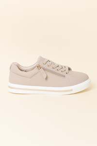 Teacher Outfits: Koko Nude Leather Zip Sneaker