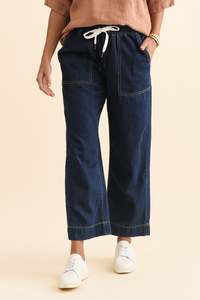 The Denim Edit: Gretal Dark Denim Cropped Pants