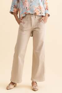 The Denim Edit: Orwell Beige Straight Leg Jeans