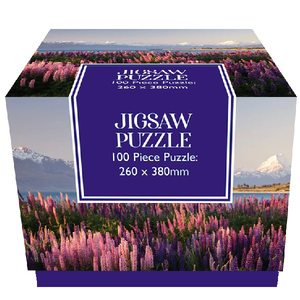 New Zealand Books: 100PC New Zealand Lupins  Jigsaw in Cube - PREORDER STOCK DUE LATE JANUARY