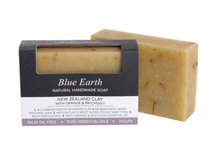 Products: NZ Clay with Orange & Patchouli Soap Blue Earth Natural Skin Care