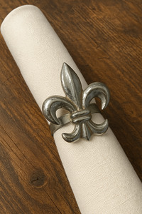 Products: Fleur De Lis Napkin Ring S/6