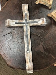 Products: Decorative Cross - Blue Moon Rummage