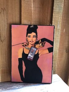 Products: Audrey Hepburn Canvas Portrait - Blue Moon Rummage