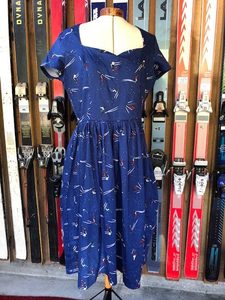 Skier Fabric Dress - Vintage - Blue Moon Rummage