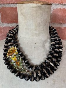 Bead/Brooch Necklace - Blue Moon Rummage