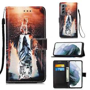 Galaxy S21 Cases: Samsung S21 Case Designer PU (Cat&Tiger)