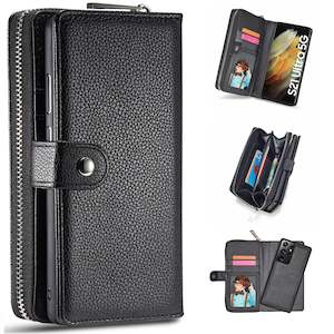 Samsung S21 Ultra Case Zipper Wallet (Black)