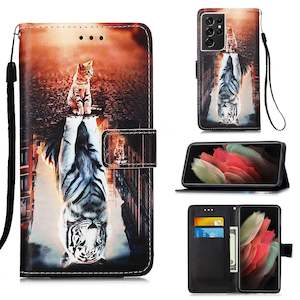 Galaxy S21 Ultra Cases: Samsung S21 Ultra Case Designer PU (Cat&Tiger)