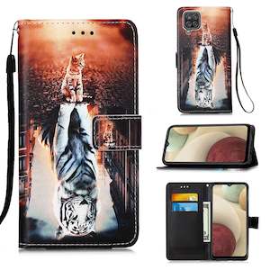 Galaxy A12 Cases: Samsung A12 Case Designer PU (Cat&Tiger)