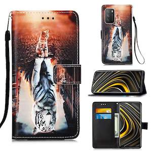 Xiaomi Redmi 9t Cases: Xiaomi Redmi 9T Case Designer PU (Cat&Tiger)