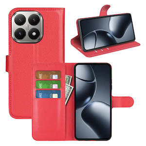 Xiaomi 15T PU Wallet Case [Red]