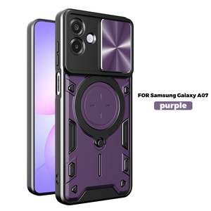 Samsung Galaxy A07 Ring Kickstand Case w/ Camera Cover [Purple]