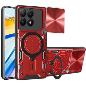 Xiaomi Cases: Xiaomi 15T Ring Kickstand Case w/ Camera Cover [Red]