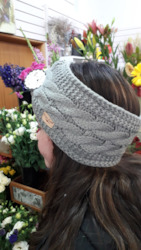 Knitted Headbands: Knitted Headband -Grey
