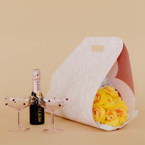 Romantic: Seasonal Bloom Carrier, Champagne Coupes + Moët Mini