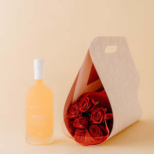 Romantic: 1/2 Doz Red Rose Bouquet Carrier and Batched Cocktail.